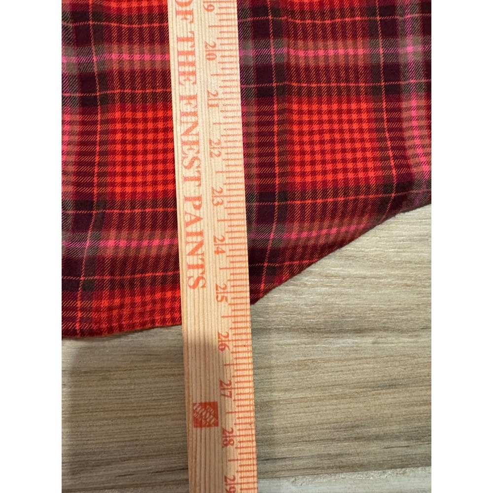 Johnny Was Workshop Red Plaid Embroidered Velvet Yoke Western Snap Shirt Medium - Picture 5 of 7